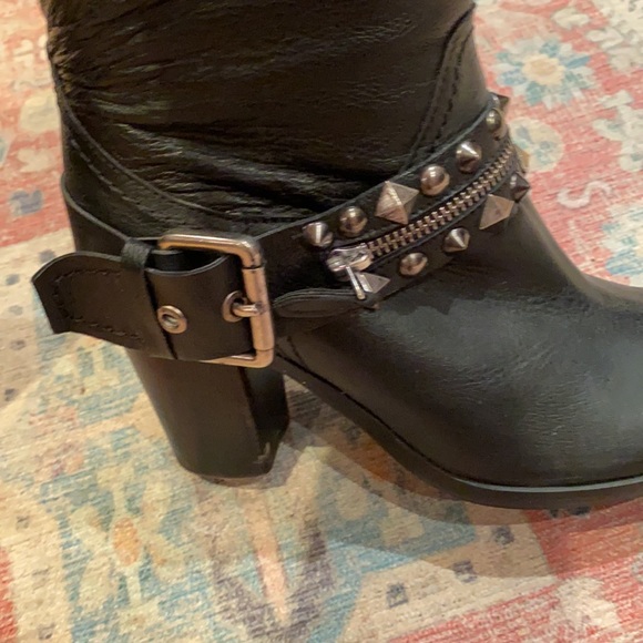 Browns black leather studded boots - Picture 5 of 8